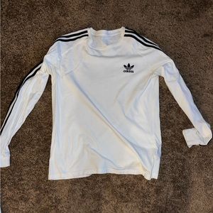 White adidas three lines long sleeve.